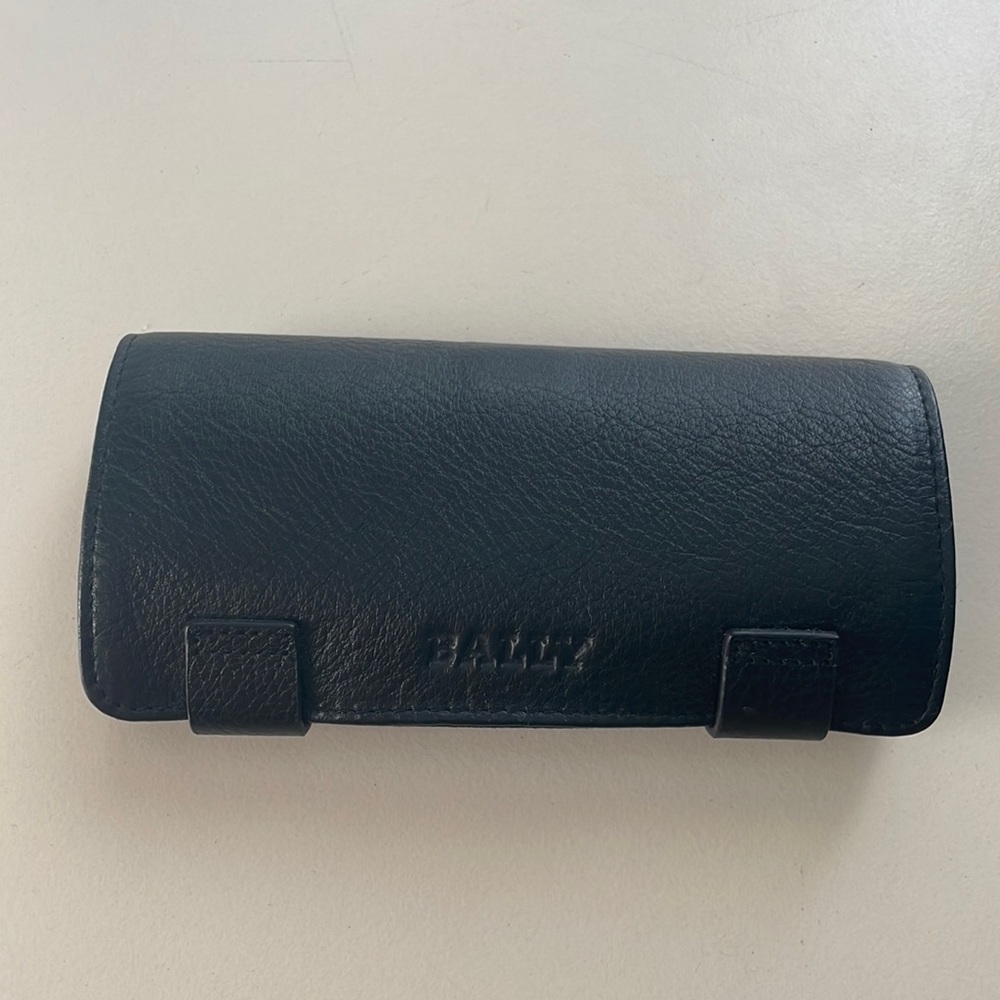Bally Black men leather glass travel case